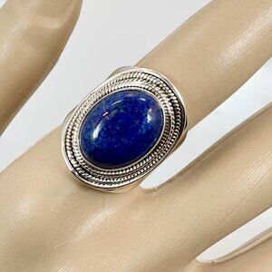 Lapis Ring, Lazuli Lazuli, Sterling Silver, Vintage Ring, Size 7, Blue Stone,NOS